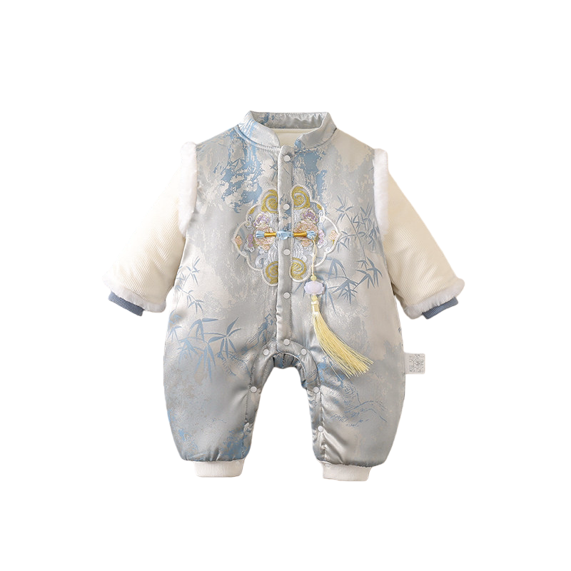 【2折专区】折扣店撤柜  中式婴幼儿夹棉连体衣冬季外出棉服加厚