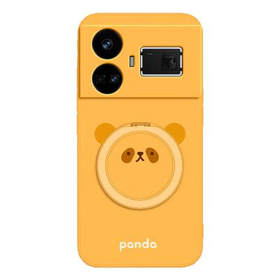 圆脸熊猫适用Realme真我GT5手机壳realmeGT5pro新款oppogt硅胶套oppo带支架支点壳全包防摔RMX3820男女软外壳