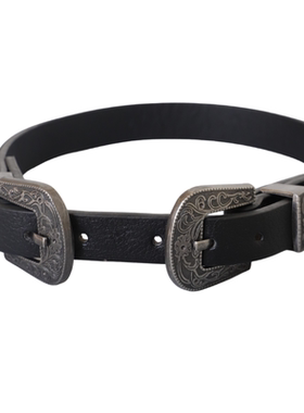 锁骨链女双扣雕花项链小众亚文化