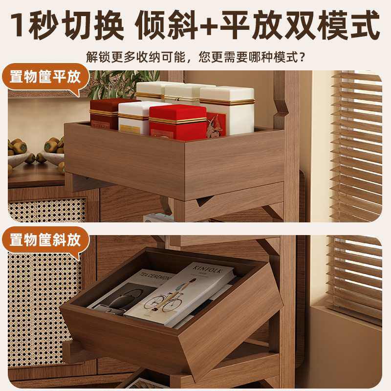 实木书架可移动小推车置物架架靠墙家用架子书桌零食收纳书柜简易