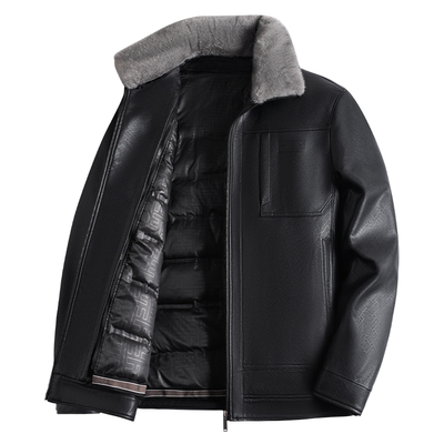 罗蒙冬季新款皮加厚保暖羽绒服