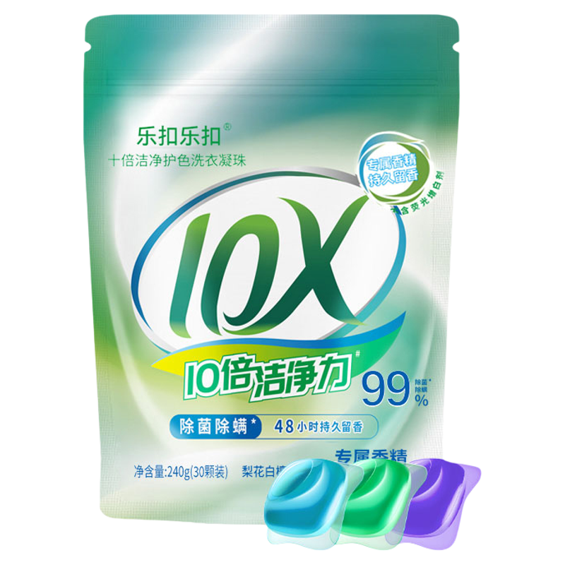 乐扣乐扣洗衣凝珠四合一持久留香除菌除螨高效洗衣珠去污渍大容量