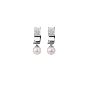 白岚银瓦珍珠耳钉925银耳环耳饰耳坠女新款气质原创饰品ED4576