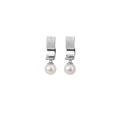 白岚银瓦珍珠耳钉925银耳环耳饰耳坠女新款气质原创饰品ED4576