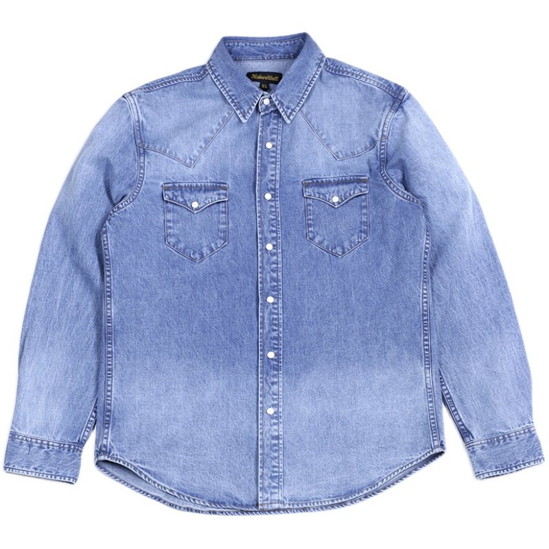 NATIVEWELL 厚款牛仔西部衬衫Western Shirt丹宁 美式复古