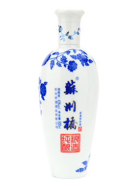 苏州浓香型白酒钱义兴42青花瓷度