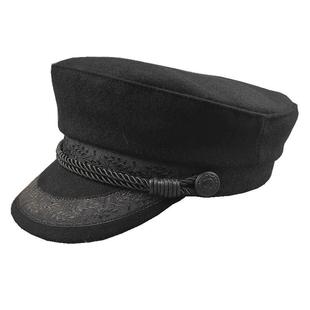 英伦范复古风帽子中老年男帽时尚潮流船长帽大头围男女士平顶帽子