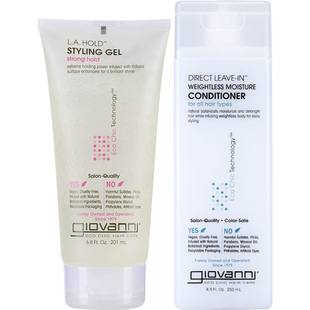 Giovanni天然定型发胶免洗护发素cgm无硅油持久定型受损护理套装