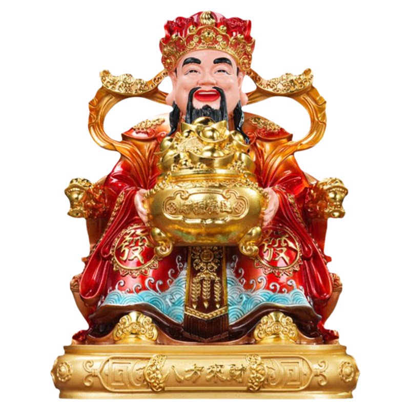 仿铜彩2026新款八方来财树脂文财神爷像家用室内招财供奉神佛摆件