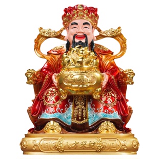 仿铜彩2026新款八方来财树脂文财神爷像家用室内招财供奉神佛摆件