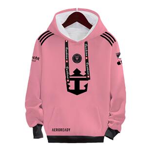 2024迈阿密国际球衣梅西苏亚雷斯球员版满印连帽卫衣男女加绒外套