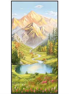 金山靠山图墙贴入户玄关装饰画