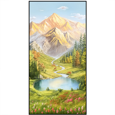 金山靠山图墙贴入户玄关装饰画