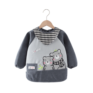 儿童罩衣外穿男宝防水宝宝吃饭饭兜围兜婴儿围裙衣护衣男童反穿衣