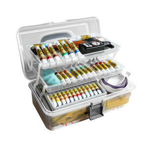 马利国画初学者套装小学生中国画工具套装小学生国画用品全套国画颜料毛笔材料12色24色国画入门套装水墨画