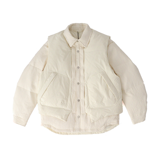 NO SENSE无感官 小众日系短款羽绒服白鸭绒男女拆卸两穿马甲外套