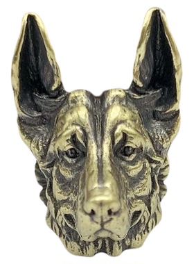 黄铜牧羊犬手工编织钥匙挂件