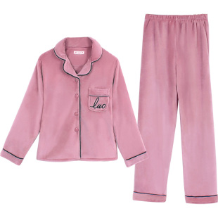 秋冬季珊瑚绒睡衣女冬加厚加绒家居服2025年新款法兰绒春秋天套装