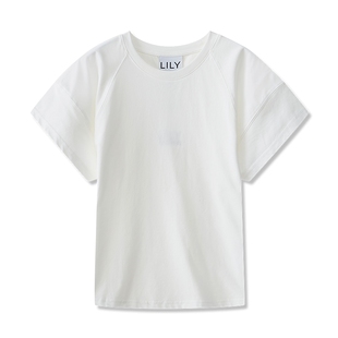 LILY26夏新款抗菌凉感插肩袖基础百搭显瘦纯色白色T恤短袖上衣女