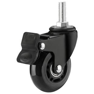 黑色双轴承静音轮橡胶轮转向滑轮滚轮脚轮透明轮子万向轮2.5/3寸