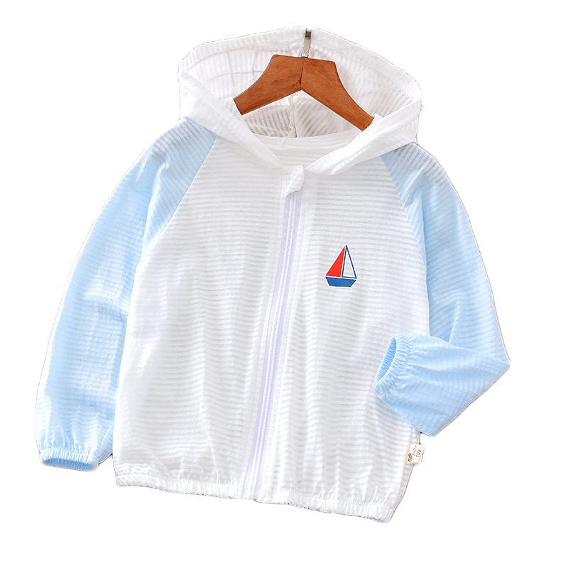 儿童物理防晒衣夏季薄款透气纯棉宝宝皮肤衣男女孩小童防晒服新款