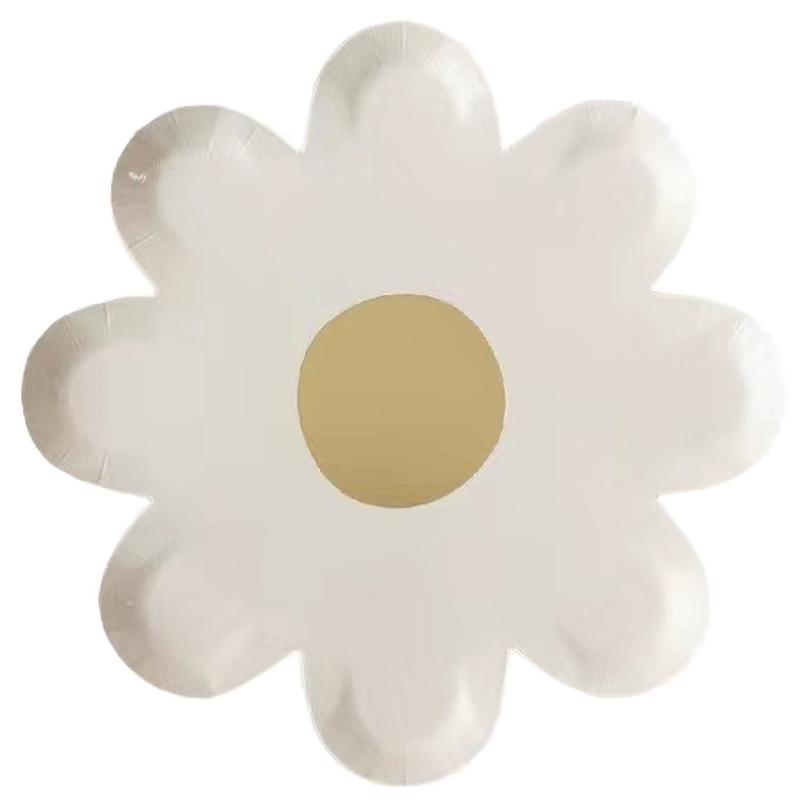 ins风小雏菊一次性餐盘儿童派对摆件生日蛋糕纸盘子幼儿园装饰