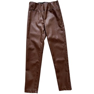 哑光皮裤女春秋款欧货修身百搭小脚铅笔裤配靴子洋气PU皮九分裤潮
