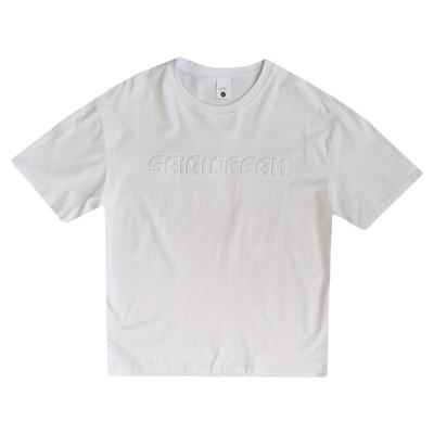 短袖圆领字母压花休闲打底衫