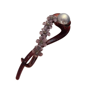 桃之夭夭发夹女款新中式花朵扭扭夹后脑勺盘发抓夹头饰发卡一字夹