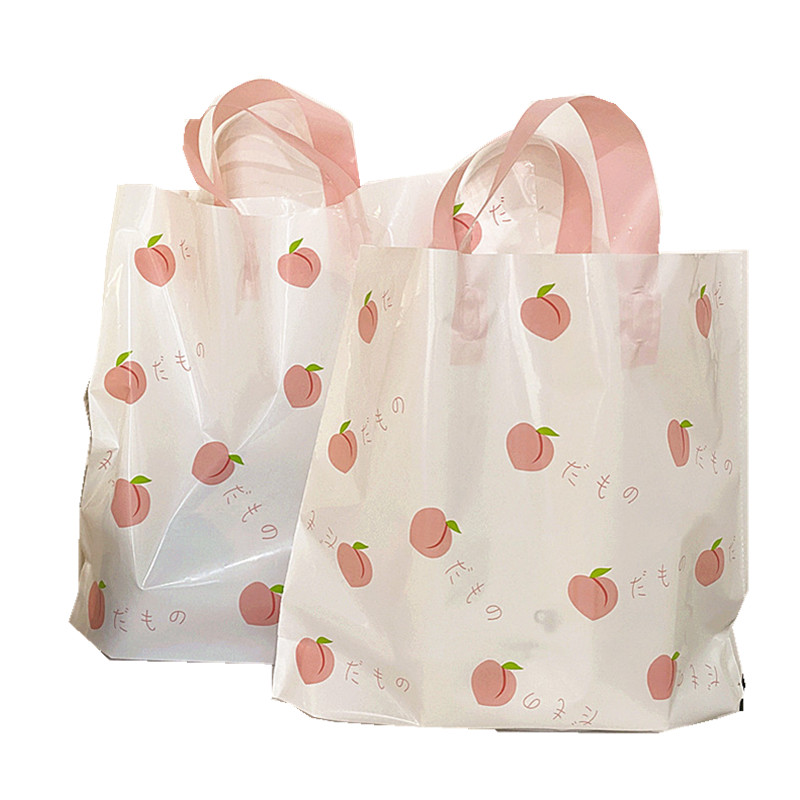 夏日水蜜桃诱惑塑料手提袋服装店袋子购物袋化妆品饰品网红礼品袋