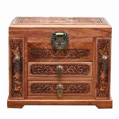 缅甸花梨中式红木复古雕花婚庆