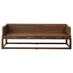 北美黑胡桃木新中式全实木罗汉床伸缩沙发床两用老榆木贵妃塌床榻