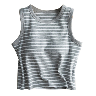 纯棉吊带背心免穿文胸简约运动女