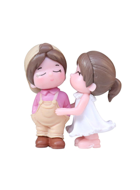 卡通男孩女孩情侣公仔玩偶盲盒婚庆烘焙造景配件汽车微景观小摆件