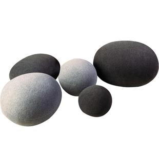 石头帮仿真鹅卵石懒人沙发多功能石头抱枕靠垫创意道具民宿场景