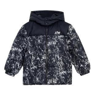 POLOWALK童装秋冬新品可脱帽长袖男童羽绒服迷彩面包服外套