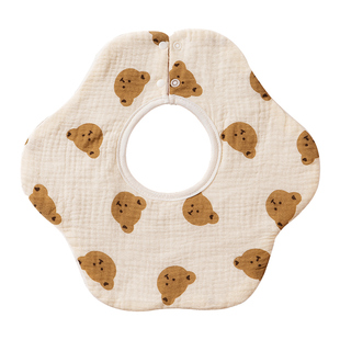 婴儿口水巾纯棉a类围嘴男女宝宝防水速干吐奶围脖小月龄秋冬围兜