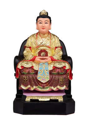 树脂彩绘贴金无生老母神像供奉