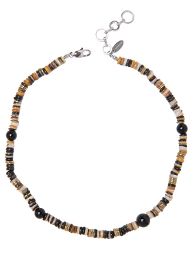 小众高级感天然贝壳黑玛瑙项链