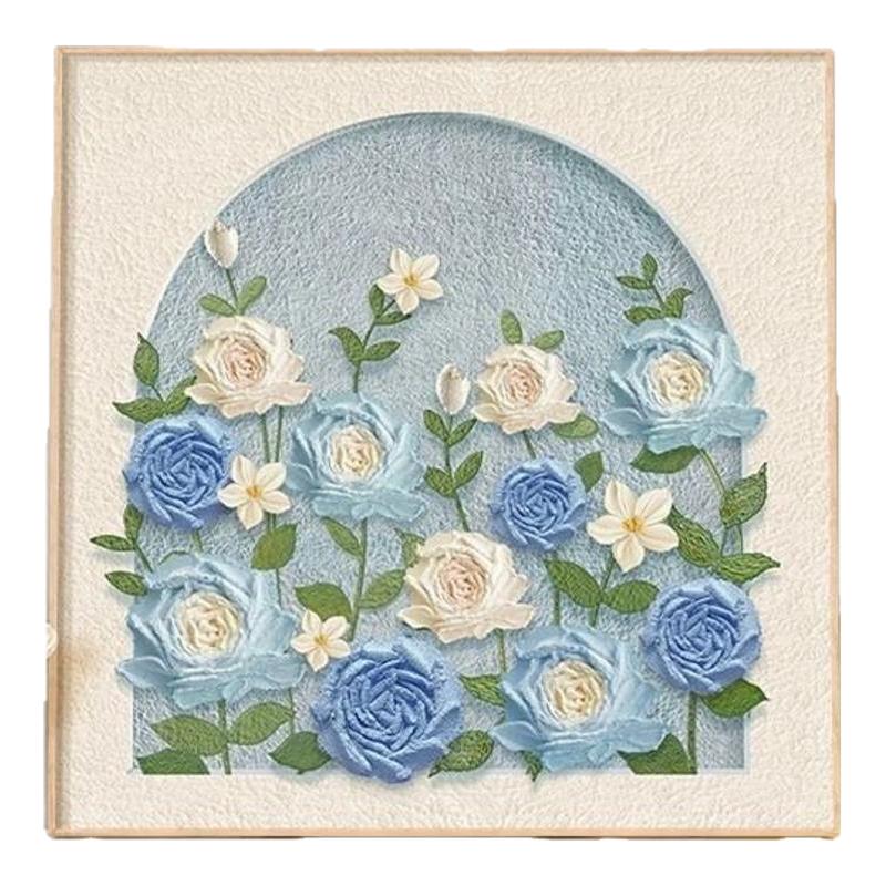 玫瑰花卉桌面摆画电视柜装饰画