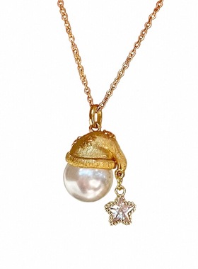 圣诞许愿帽钛钢十字链不掉色