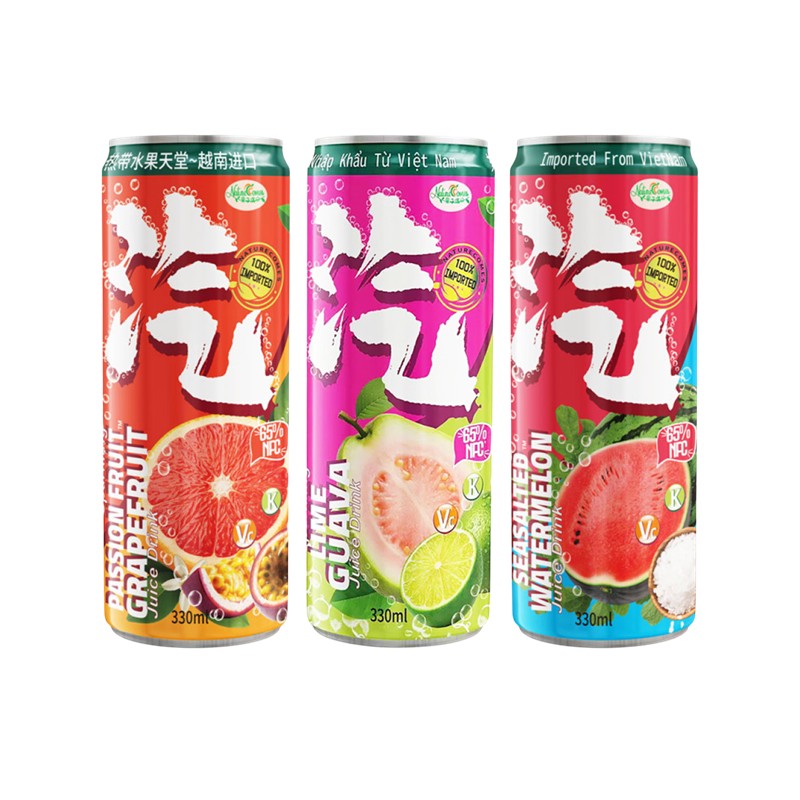 越南进口果子满分果汁气泡水饮料芭乐西柚西瓜味汽水青提碳酸饮料