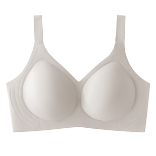 菇娘家无痕粉底液内衣不透隐形肉色肤色聚拢细肩带运动美背文胸罩