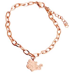 彩金手链女2025年新款玫瑰金不掉色生肖小牛玄学钛钢招财牛饰品