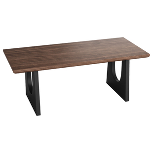 中古风北美黑胡桃木实木餐桌长方形原木大板桌客厅大长书桌工作台