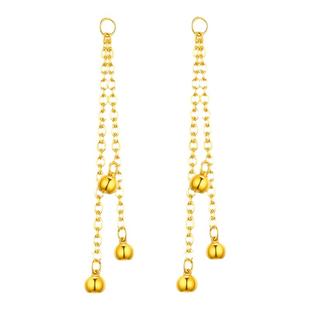 百泰黄金耳线流苏配件耳环气质足金999耳钉O字链子DIY金耳饰女款