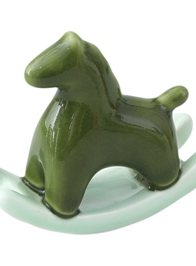 创意可爱摇摇马摆件简约陶瓷茶宠