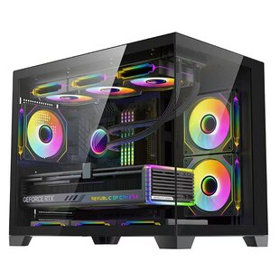 九尾狐T1海景房diy组装电脑机箱台式机侧透matx主板360水冷atx