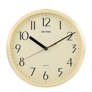 RHYTHM日本丽声钟挂钟客厅书房10英寸现代简约静音圆形塑料CMG839