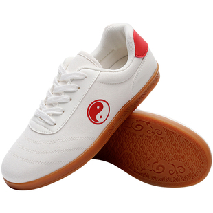 帆布太极鞋男女牛筋底武术训练比赛专用练功鞋八段锦太极拳运动鞋